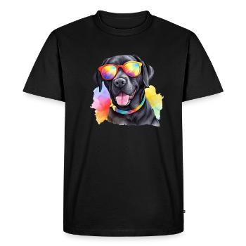 Cool Labrador Retriever Dog avec des lunettes de soleil - T-shirt Premium bio Homme - noir - Devant - Nico (187cm)