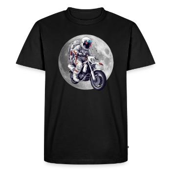 Moto Astronaute Moto Moto Moto Motard - T-shirt Premium bio Homme - noir - Devant - Nico (187cm)