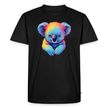 Mignon Koala coloré animal coloré Australie - T-shirt Premium bio Homme - noir - Devant - Nico (187cm)