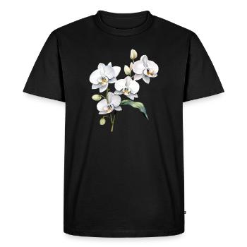 Plantes Fleurs Fleurs Orchidée Blanc Mariage - T-shirt Premium bio Homme - noir - Devant - Nico (187cm)