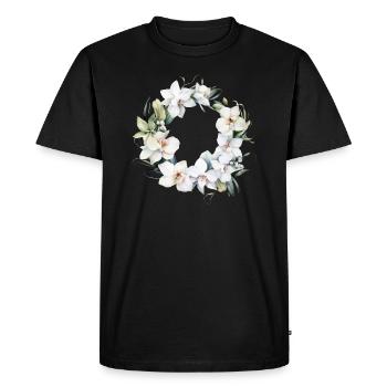 Plantes Couronne de fleurs Fleurs Orchidée Mariage blanc - T-shirt Premium bio Homme - noir - Devant - Nico (187cm)
