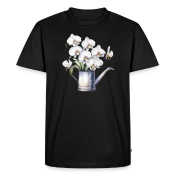 Fleurs Fleurs Orchidée Blanc Mariage Arrosoir - T-shirt Premium bio Homme - noir - Devant - Nico (187cm)