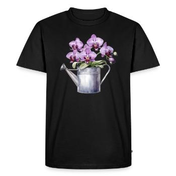 Fleurs Fleurs Orchidée Rose Mariage Arrosoir - T-shirt Premium bio Homme - noir - Devant - Nico (187cm)