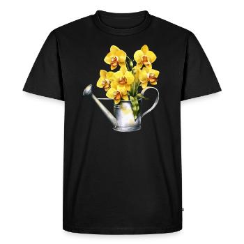 Arrosoir Fleurs Fleurs Orchidée Jaune Mariage - T-shirt Premium bio Homme - noir - Devant - Nico (187cm)