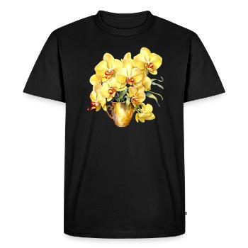 Plantes Vase Fleur Fleurs Orchidée Mariage Jaune - T-shirt Premium bio Homme - noir - Devant - Nico (187cm)