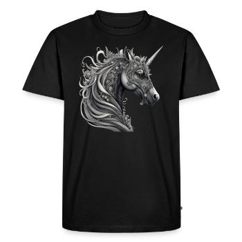 Goth Gothic Licorne Mystique Horreur Sombre - T-shirt Premium bio Homme - noir - Devant - Nico (187cm)
