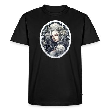 Goth Fille Gothique Mystique Jolie Mystérieuse - T-shirt Premium bio Homme - noir - Devant - Nico (187cm)