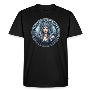 Goth Fille Gothique Bleu Médiéval Mystique - T-shirt Premium bio Homme - noir - Devant - Nico (187cm)