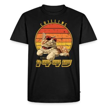 1995 Depuis la naissance Chat - T-shirt Premium bio Homme - noir - Devant - Nico (187cm)