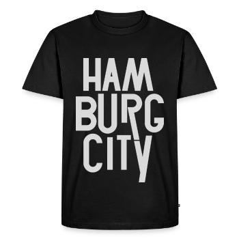 Hamburg - Men's Premium Organic T-Shirt - black - Front - Nico (187cm)