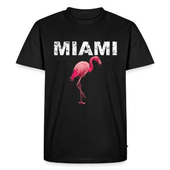 Miami Beach Flamingo - T-shirt Premium bio Homme - noir - Devant - Nico (187cm)