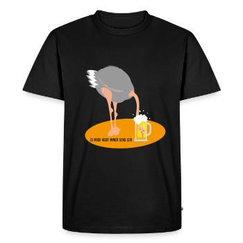 Head in the Sand (Ostrich Beer Edition) - Men's Premium Organic T-Shirt - black - Front - Nico (187cm)