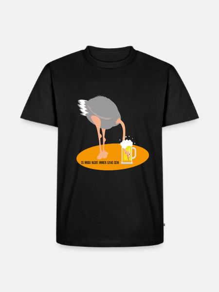 Kopf im Sand (Strauß-Bier-Edition) - Männer Premium Bio T-Shirt - Schwarz