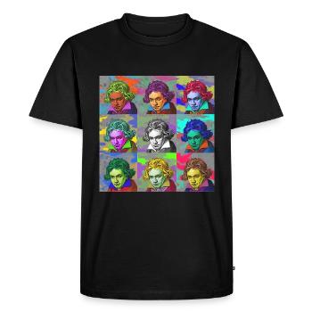 Pop Art Ludwig van Beethoven idée cadeau classique - T-shirt Premium bio Homme - noir - Devant - Nico (187cm)