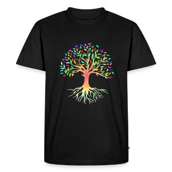 Mère nature racines arbre arborvitae - T-shirt Premium bio Homme - noir - Devant - Nico (187cm)