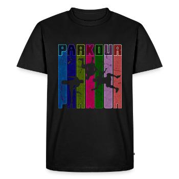 Parkour Freerunner Traceur Le Parcour parkourshirt - Men's Premium Organic T-Shirt - black - Front - Nico (187cm)