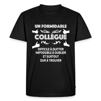 Collègue femme départ d'entreprise - T-shirt Premium bio Homme - noir - Devant - Nico (187cm)