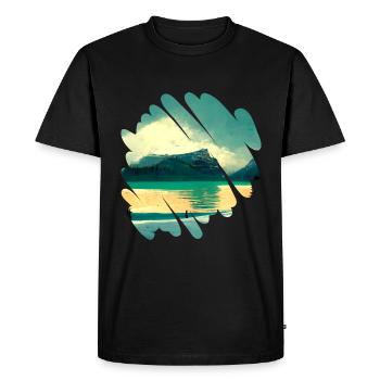 Belle nature, paysage - T-shirt Premium bio Homme - noir - Devant - Nico (187cm)