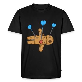 Darts Voodoo Doll Dart Shirt Gift - Men's Premium Organic T-Shirt - black - Front - Nico (187cm)
