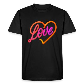 Love Love love love design coeur - T-shirt Premium bio Homme - noir - Devant - Nico (187cm)