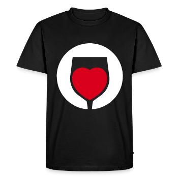 Wine Love Verre à vin Buveur de vin - T-shirt Premium bio Homme - noir - Devant - Nico (187cm)
