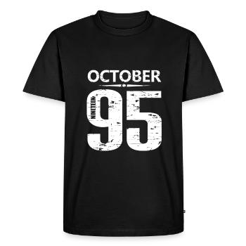 Octobre 1995 Numéro de maillot - T-shirt Premium bio Homme - noir - Devant - Nico (187cm)