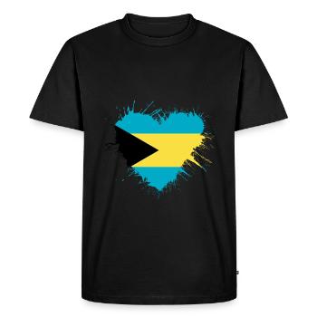 Drapeau du cœur des Bahamas - T-shirt Premium bio Homme - noir - Devant - Nico (187cm)