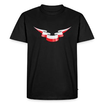 Bannière du drapeau de la Pologne - T-shirt Premium bio Homme - noir - Devant - Nico (187cm)