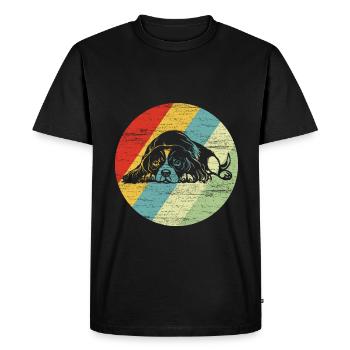 Cavalier King Charles Spaniel Retro Dog Gift - Men's Premium Organic T-Shirt - black - Front - Nico (187cm)