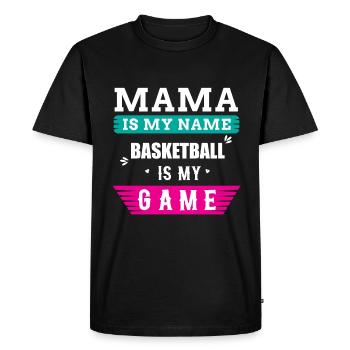 Basketball Mama Dicton - T-shirt Premium bio Homme - noir - Devant - Nico (187cm)