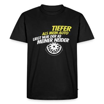 Accord de voiture cadeau d'amateur de voiture QI plus bas - T-shirt Premium bio Homme - noir - Devant - Nico (187cm)