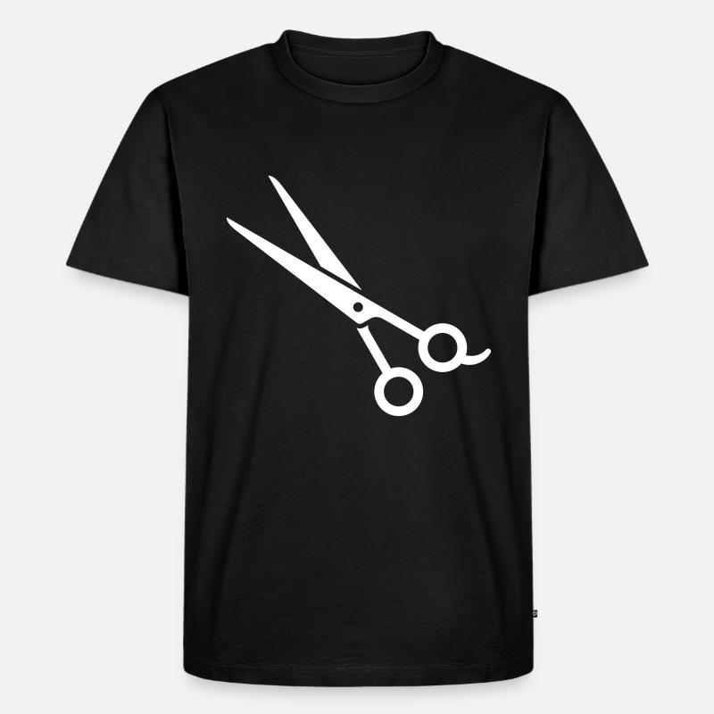Haarschere, Effilierschere - Männer Premium Bio T-Shirt - Schwarz