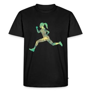 Sprinteuse - T-shirt Premium bio Homme - noir - Devant - Nico (187cm)