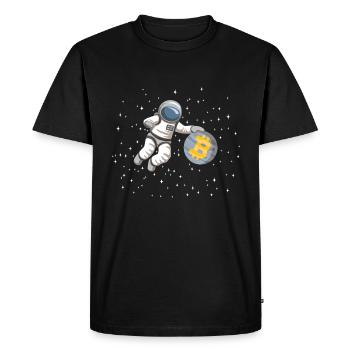 Astronaut Bitcoin - Men's Premium Organic T-Shirt - black - Front - Nico (187cm)