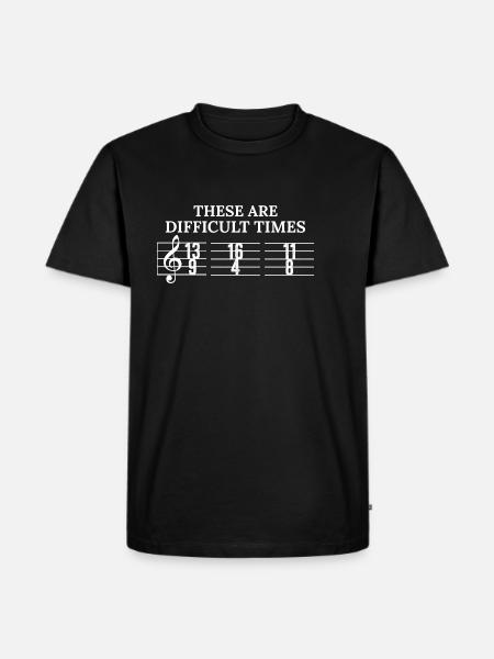 Funny Music Notes - Männer Premium Bio T-Shirt - Schwarz
