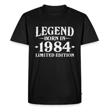 Légende depuis 1984 Vintage Born Anniversaire - T-shirt Premium bio Homme - noir - Devant - Nico (187cm)