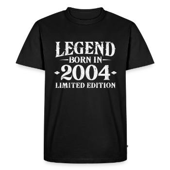 Légende depuis 2004 Vintage Born Anniversaire - T-shirt Premium bio Homme - noir - Devant - Nico (187cm)