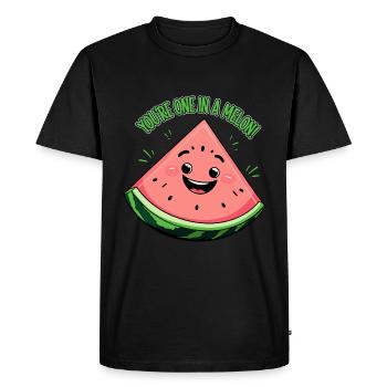 Funny Watermelon - You're One in a Melon! - Men's Premium Organic T-Shirt - black - Front - Nico (187cm)