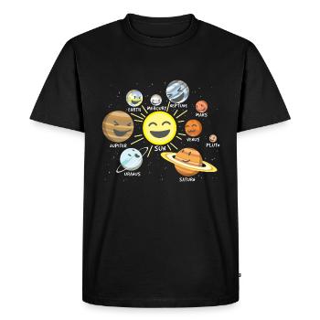 solar system - Men's Premium Organic T-Shirt - black - Front - Nico (187cm)