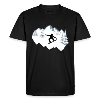 Snowboarder, Snowboard, Snowboard - T-shirt Premium bio Homme - noir - Devant - Nico (187cm)