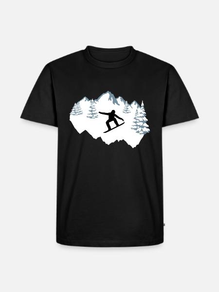 Snowboarder, Snowboarding, Snowboard - Men's Premium Organic T-Shirt - black