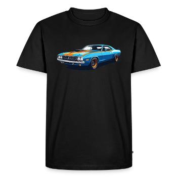 1971 Muscle Car – Gulf Racing Tribute - Men's Premium Organic T-Shirt - black - Front - Nico (187cm)