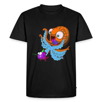 Poisson d'anniversaire de poulpe - T-shirt Premium bio Homme - noir - Devant - Nico (187cm)