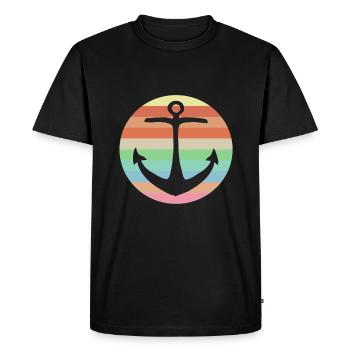 Ancre colorée - T-shirt Premium bio Homme - noir - Devant - Nico (187cm)