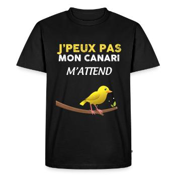Je peux pas j'ai canari - T-shirt Premium bio Homme - noir - Devant - Nico (187cm)
