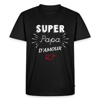 Super Papa D'amour Cadeau - T-shirt Premium bio Homme - noir - Devant - Nico (187cm)