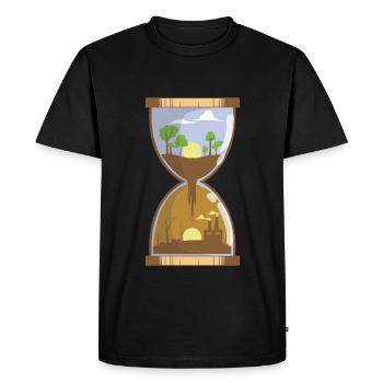 Sablier / Pollution / Conservation - T-shirt Premium bio Homme - noir - Devant - Nico (187cm)