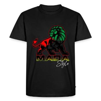 Drapeau Martinque Mada Style Lion - T-shirt Premium bio Homme - noir - Devant - Nico (187cm)