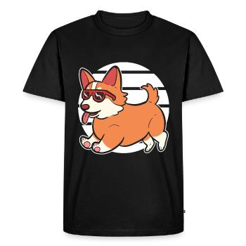 Corgi - T-shirt Premium bio Homme - noir - Devant - Nico (187cm)