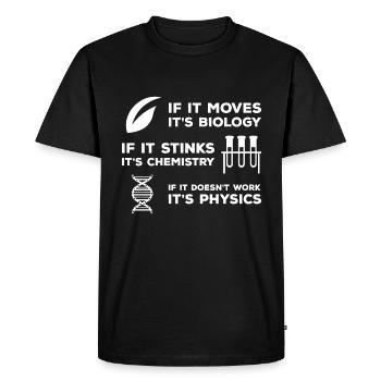 Bio physics - Men's Premium Organic T-Shirt - black - Front - Nico (187cm)